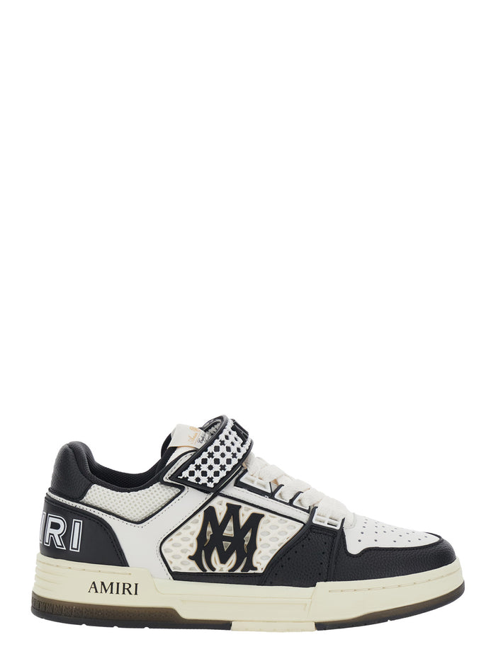 Sneaker Skyline With Maxi Logo On The Side And Velcro Strap Black White For Men White/black Cow