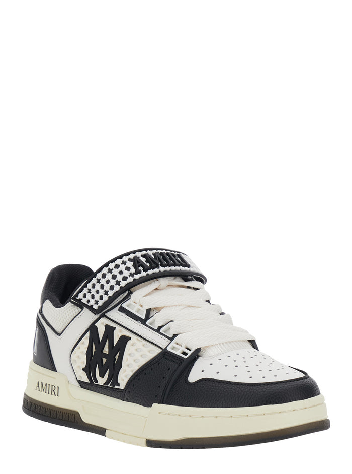 Sneaker Skyline With Maxi Logo On The Side And Velcro Strap Black White For Men White/black Cow
