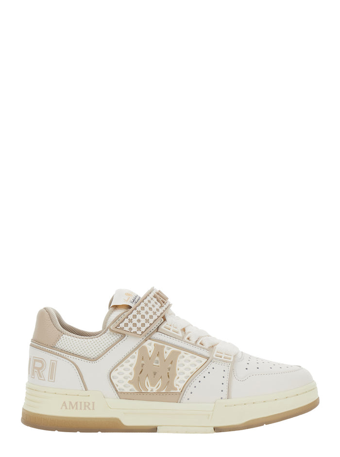 Sneaker Skyline With Maxi Logo On The Side And Velcro Strap Beige Leather For Men Cow