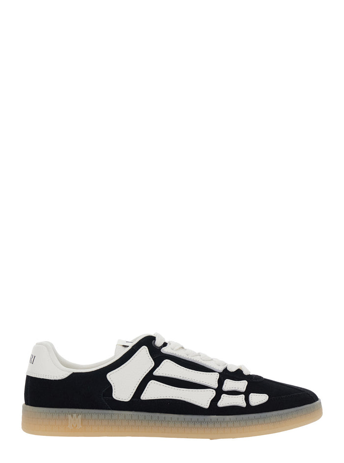 Sneaker Pacific Bones Low Top With Logo Patch On The Tongue And Lettering Heel Black Suede For Men Cow