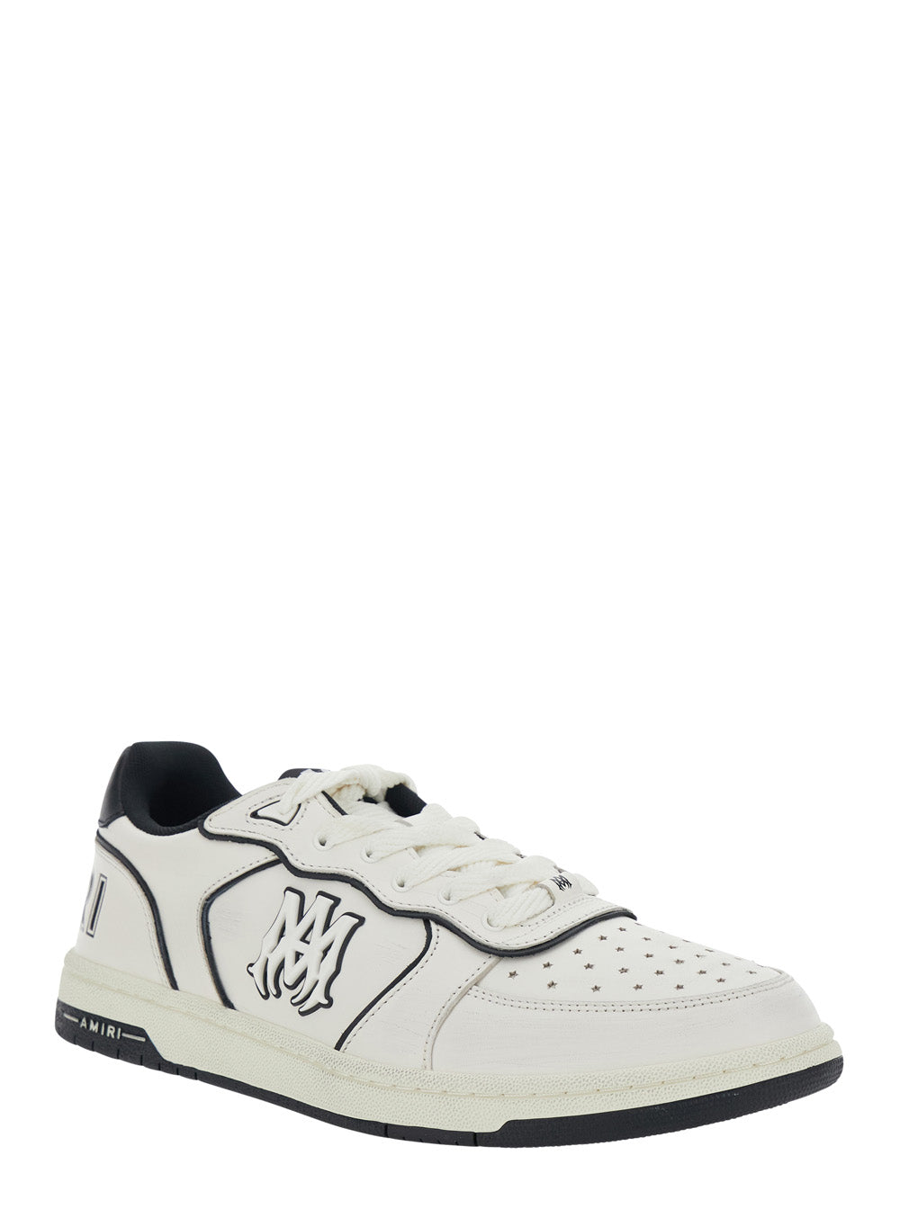 Newport White Sneakers Low Top With Logo Patch On The Side And Contrasting Heel Leather Lettering For Men