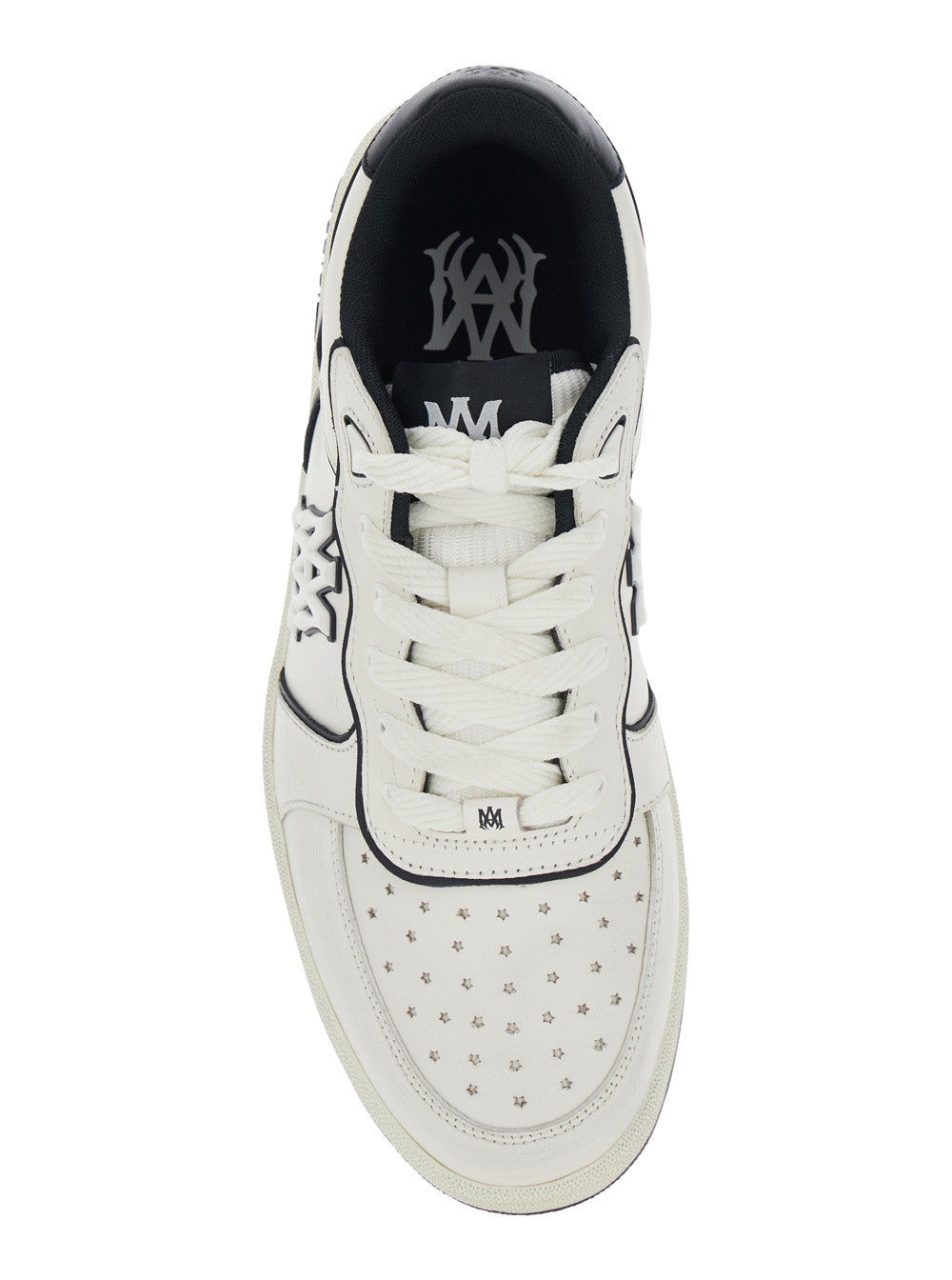 Newport White Sneakers Low Top With Logo Patch On The Side And Contrasting Heel Leather Lettering For Men