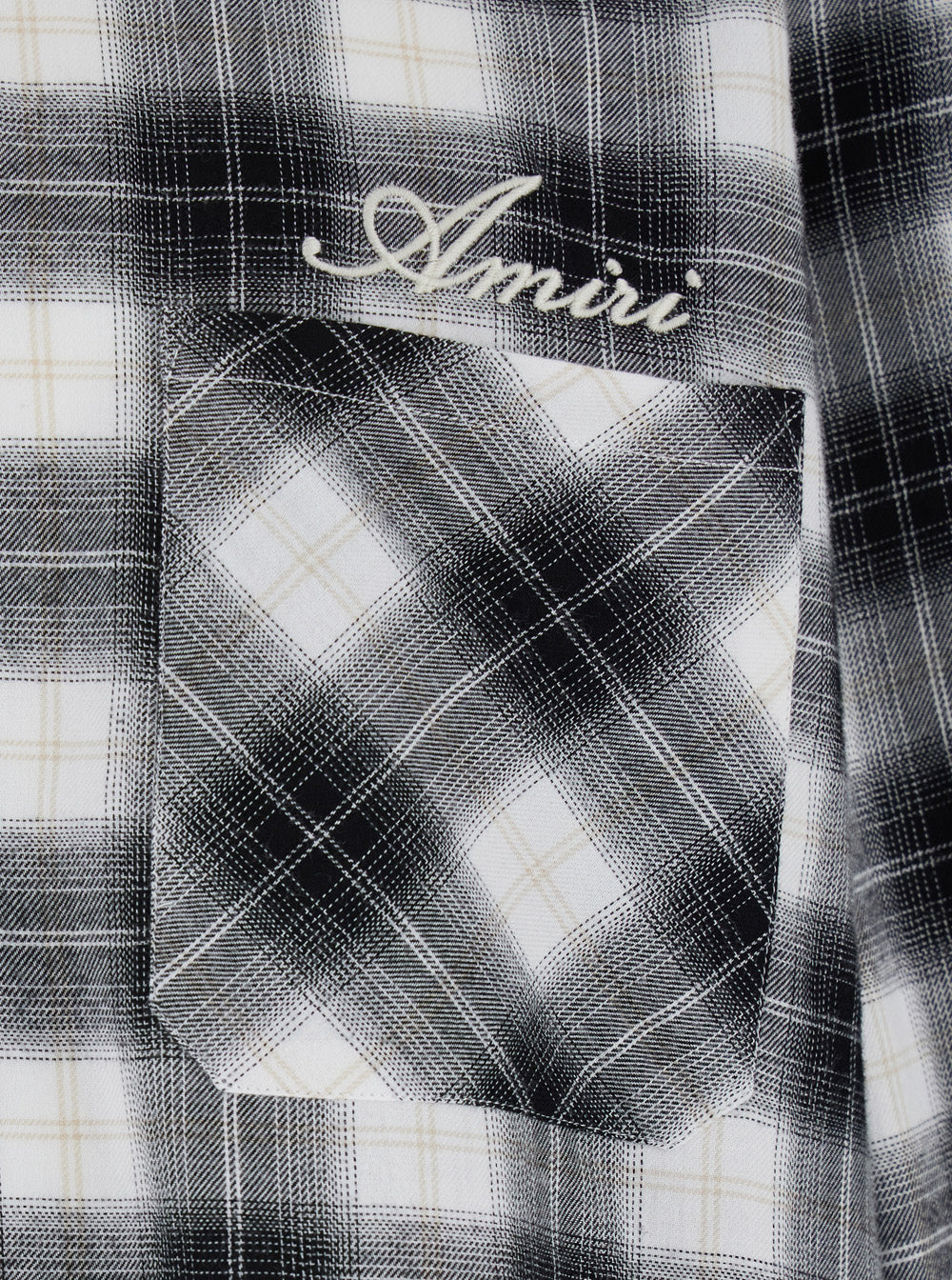 Shirt with Classic Collar and All-Over Check Motif in Multicolor Wool for Men White/black Cotton Blouses