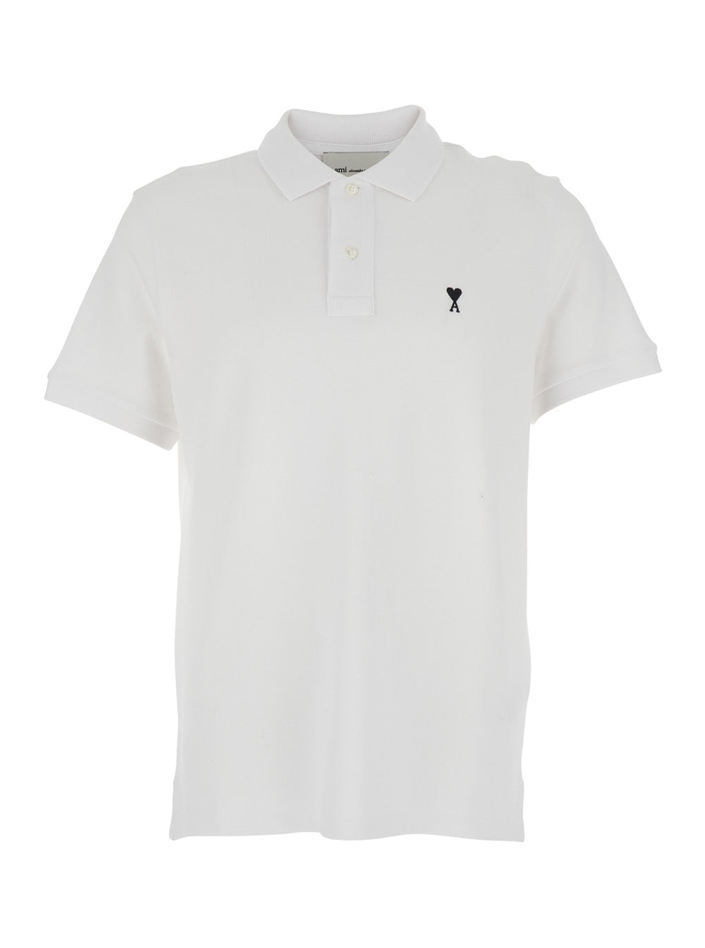 White Polo Shirt With Adc Embroidery On The Front And Classic Cotton Collar For Men Tshirts