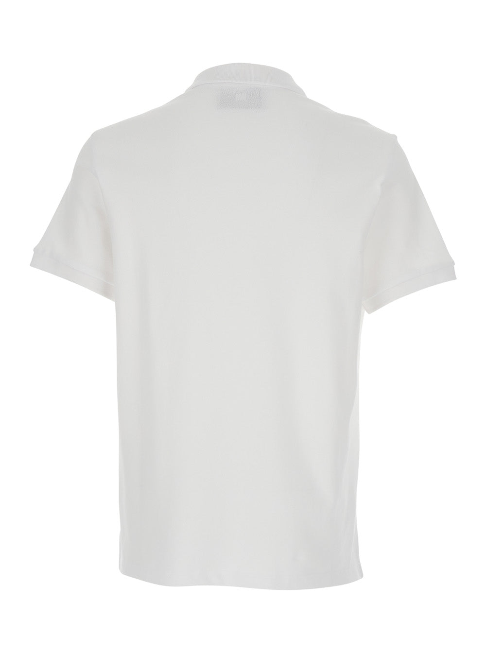 White Polo Shirt With Adc Embroidery On The Front And Classic Cotton Collar For Men Tshirts