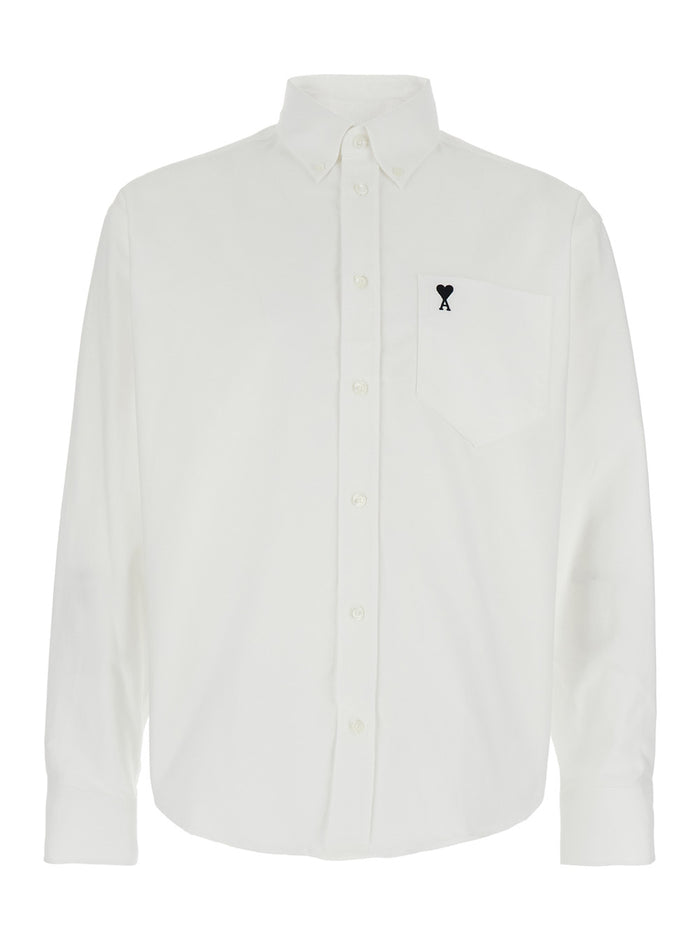 White Shirt with ADC Logo on the Front in Cotton Man And Blouses