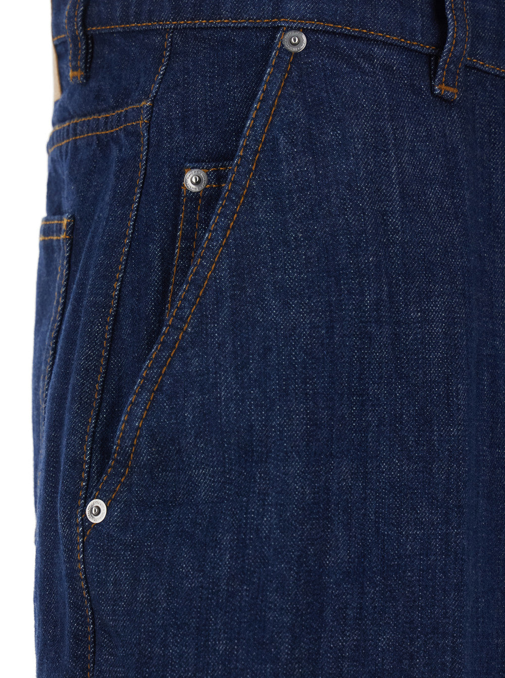 Blue Five-pocket Bermuda with logo patch on the back in denim for men Blu Shorts And