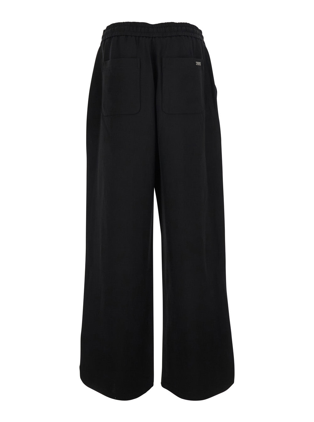 Pants Elasticated Waist Trousers Black With Elastic In Cotton Men