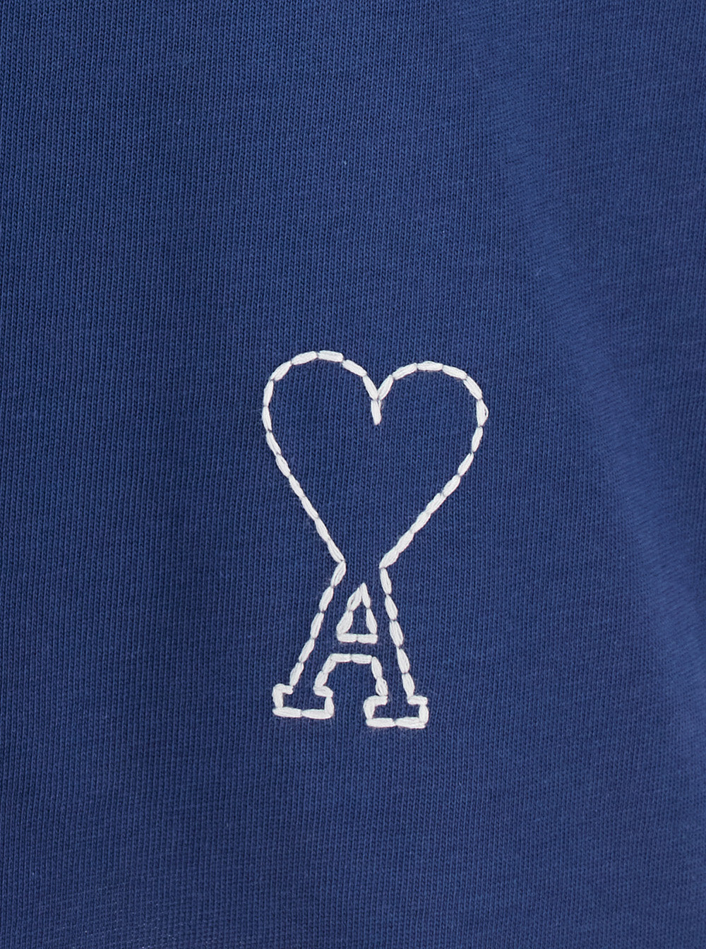 SHORT SLEEVES BOXY FIT TEESHIRT WITH TOPSTITCHED AMI DE COEUR Blu Tshirts And Polo Shirts