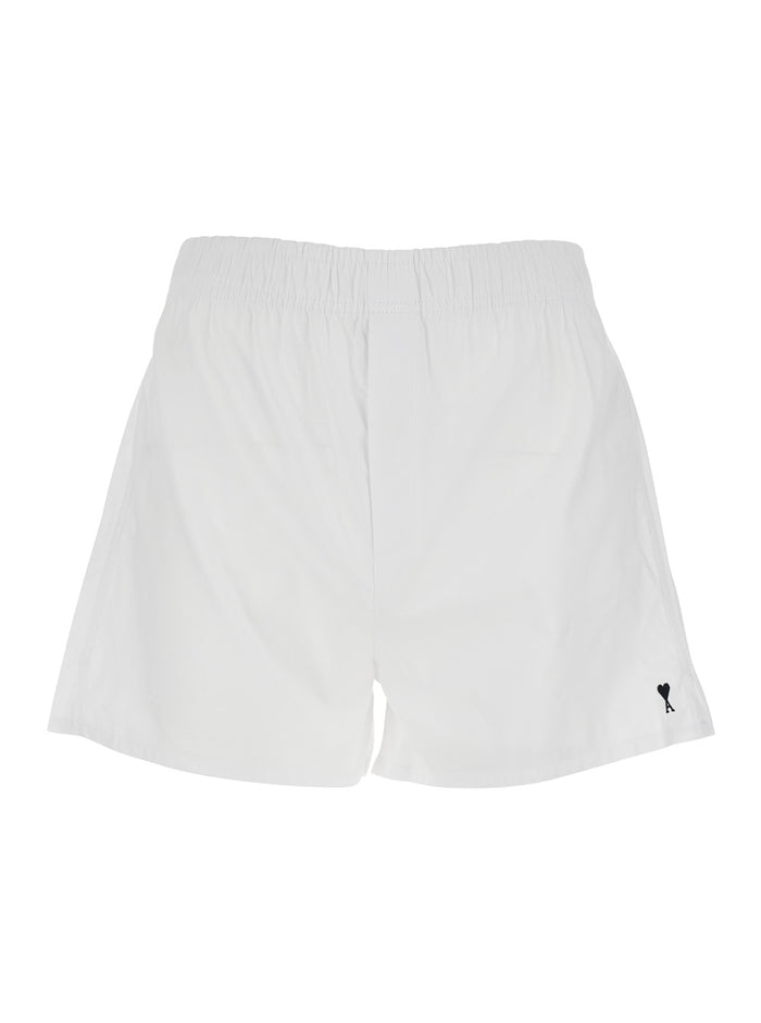 white Shorts with elasticated waist and ADC logo on the front in cotton for men Bermuda
