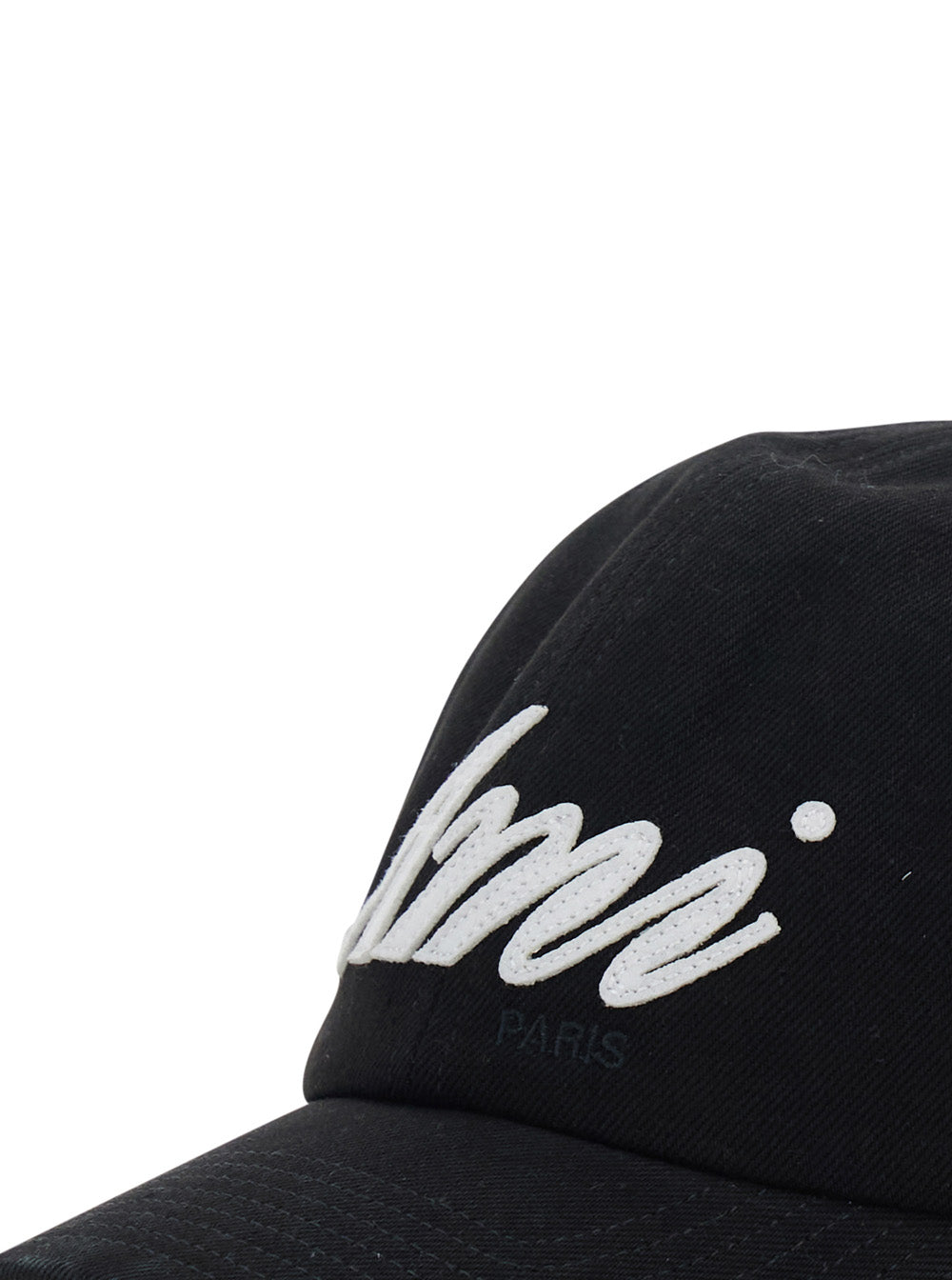 Black Baseball Cap with logo lettering on the front in Cotton for Men Hats And Gloves