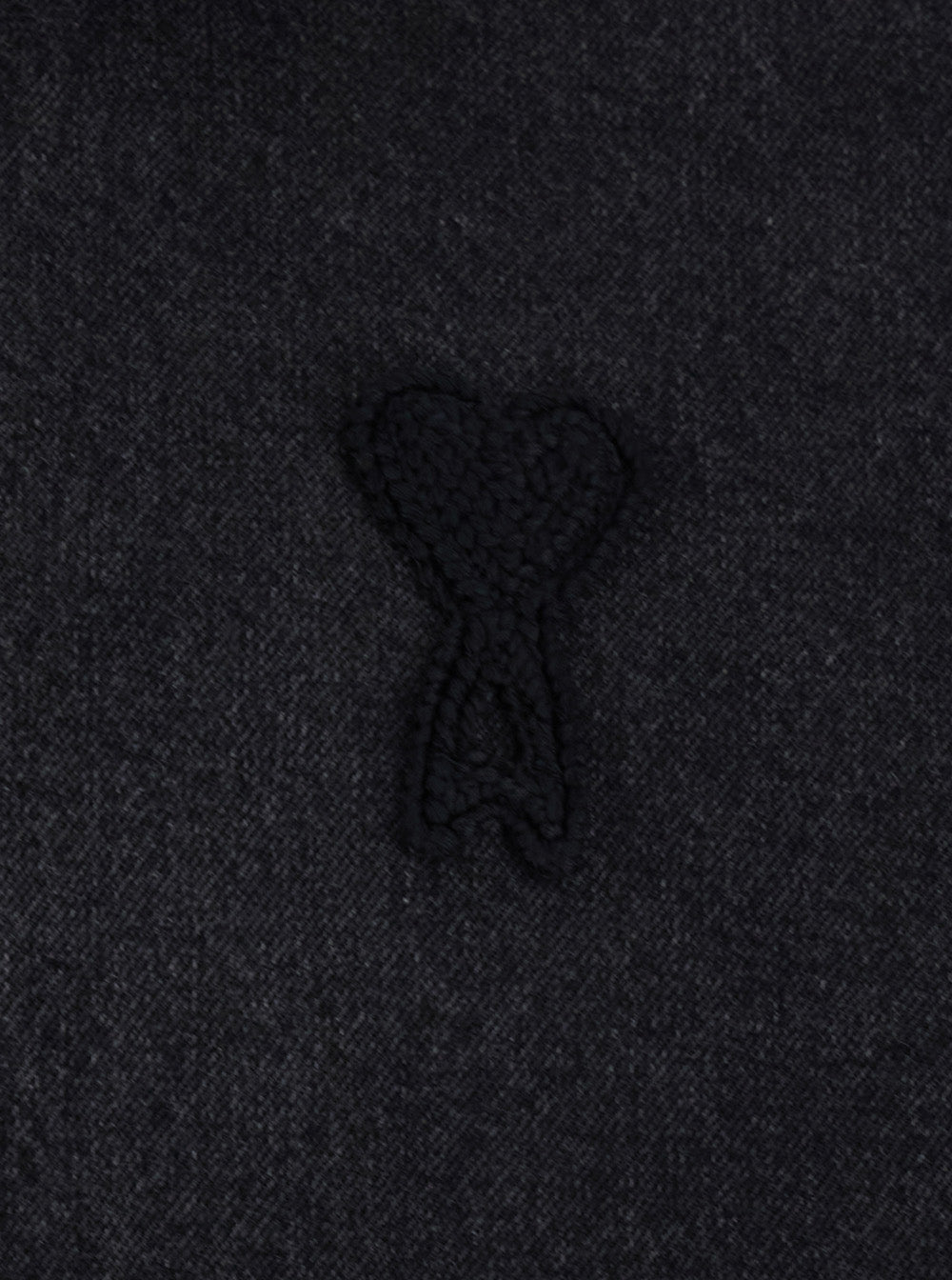 Black Long-Sleeved Shirt with classic collar and AMI de Coeur logo on the front in denim for Men Blouses