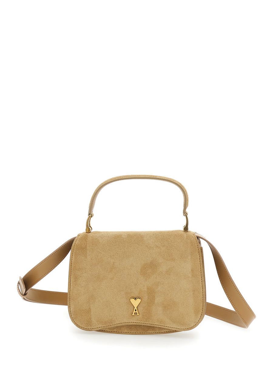 Handbag Paris Beige Leather And Suede Handbags