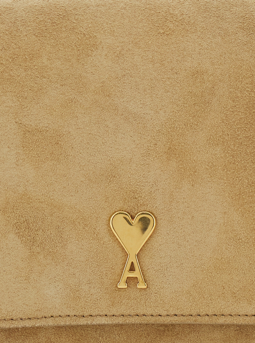 Paris Beige Shoulder Bag with Adjustable and Removable Strap ADC Plaque on Front in Suede Woman Calf