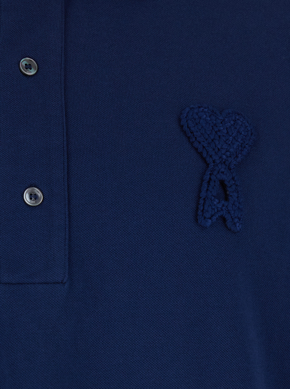 Blue Polo Shirt with ADC Logo Patch on the Front in Cotton Man Blu Tshirts And