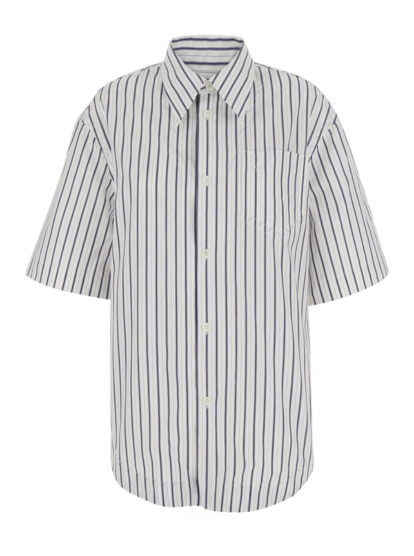 Shirt White Striped Cotton Blouses
