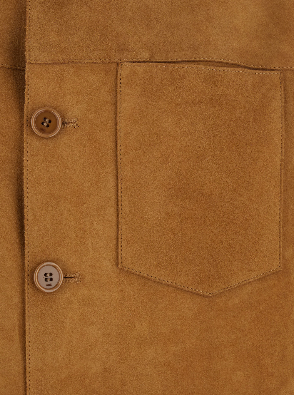 Brown Jacket with Wide Collar and Curved Hem in Suede Woman Outerwear