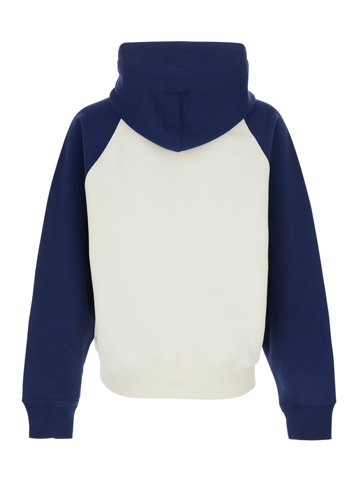 Blue hoodie with drawstring hood and ADC embroidery on the front in cotton for men Blu Sweatshirts