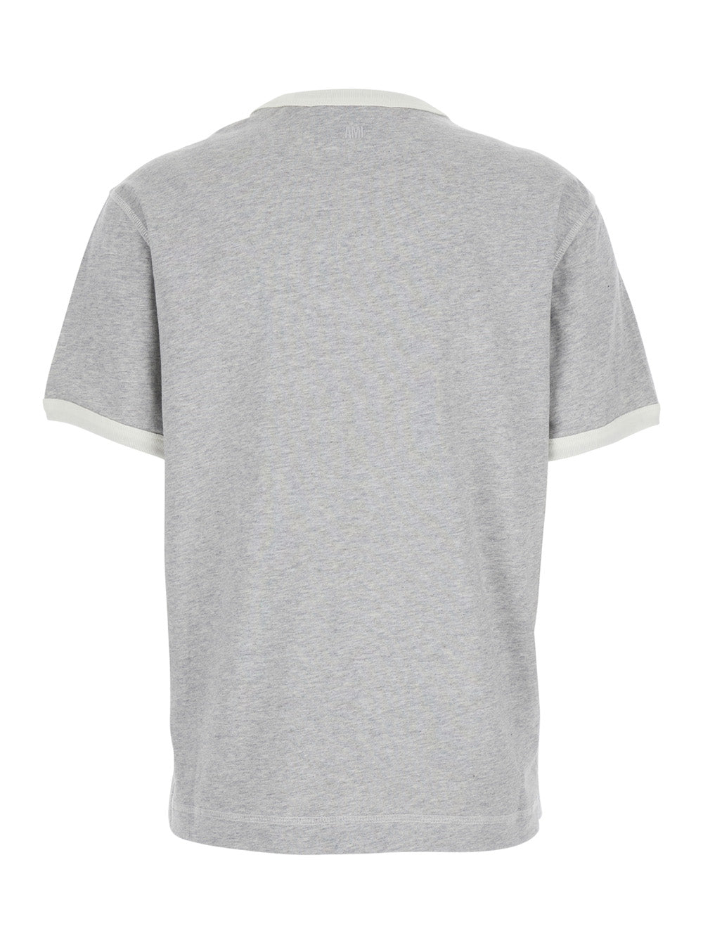 Grey T-Shirt with Embroidered Logo Patch on the Front in Cotton for Women Tshirts And Polo Shirts
