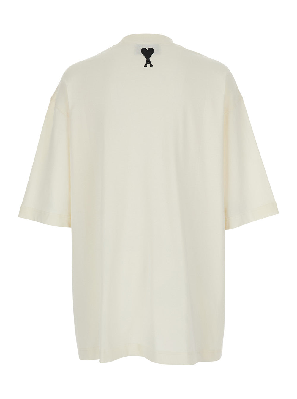White Crew Neck T-Shirt with Maxi Logo Print on the Front and ADC Detail Back in Cotton for Men Tshirts Polo Shirts