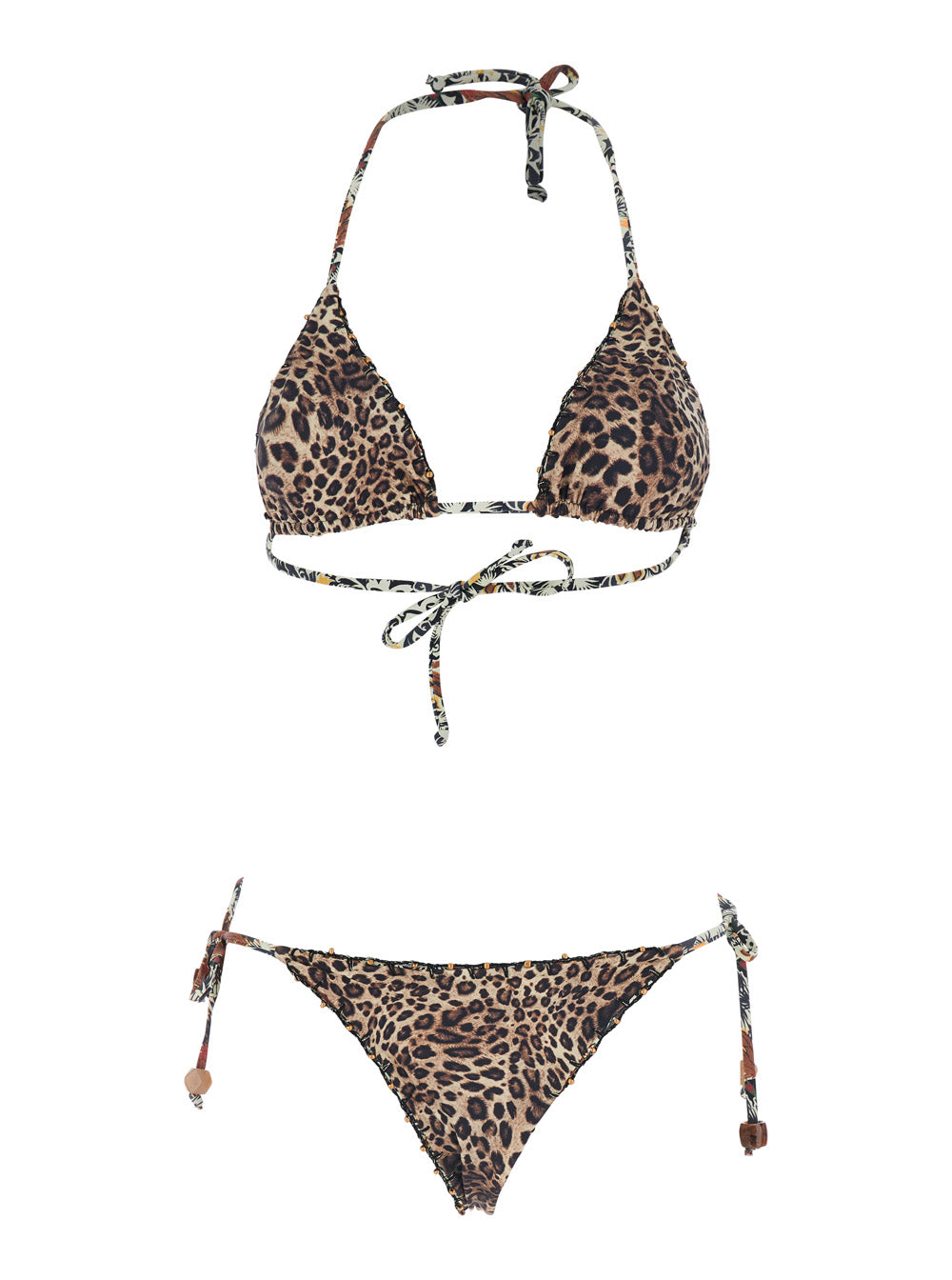 Reversible Bikini With Crochet Trim Multicolor Tech Fabric For Women Polyamide Elastane Beachwear