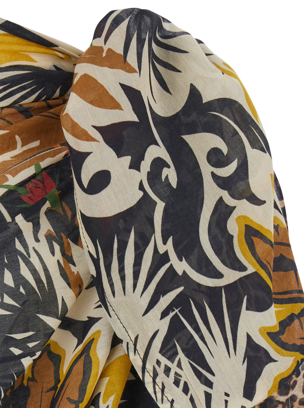 Pareo - Multicolor Skirt With Exotic Motif Cotton And Silk Women