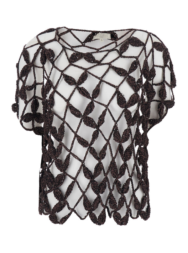 Gilet Saponaria Brown Cotton Tops