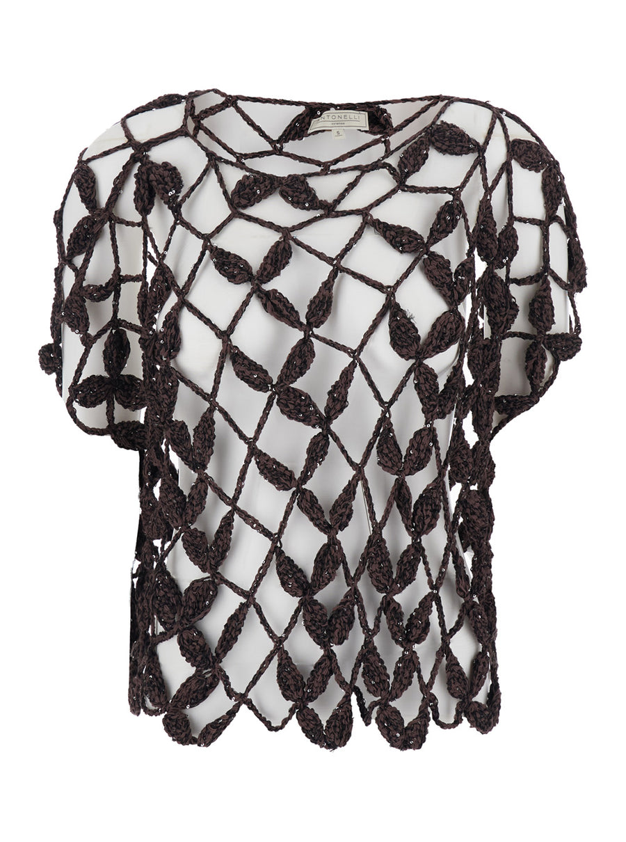Gilet Saponaria Brown Cotton Tops