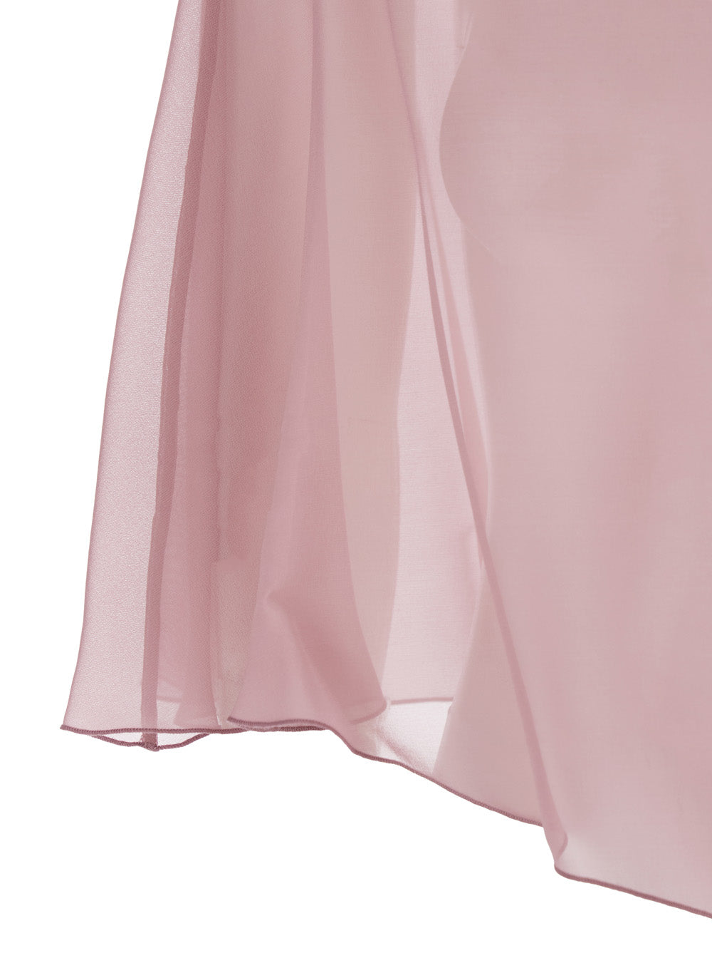 Melon Pink Stole with Boat Neck and Asymmetrical Design in Silk for Women Scarfs Foulards