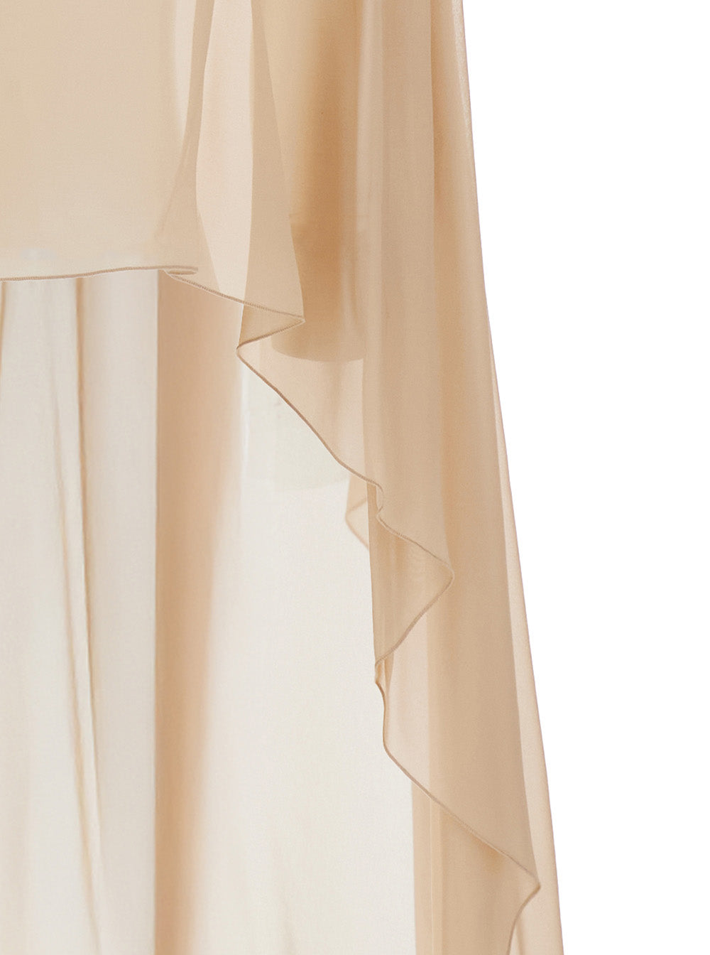 Herve Beige Silk Stole with Transparent Design for Women Scarfs And Foulards