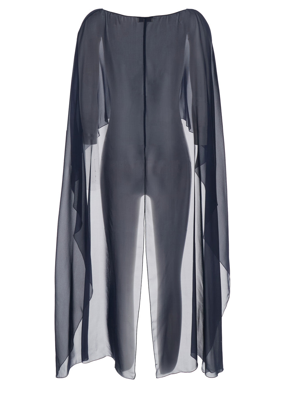 Herve Blue Silk Crew Neck Stole with Transparent Design for Women Blu Scarfs And Foulards