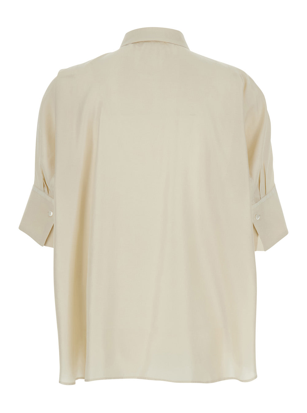 Bassano Shirt - White Silk With Long Sleeves Women And Blouses