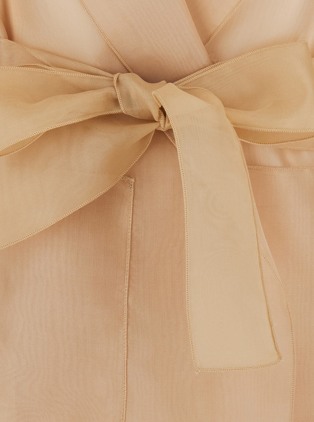 JAMES ORGANZA JACKET Beige with Long Sleeves and Silk Front Closure for Women Blazers