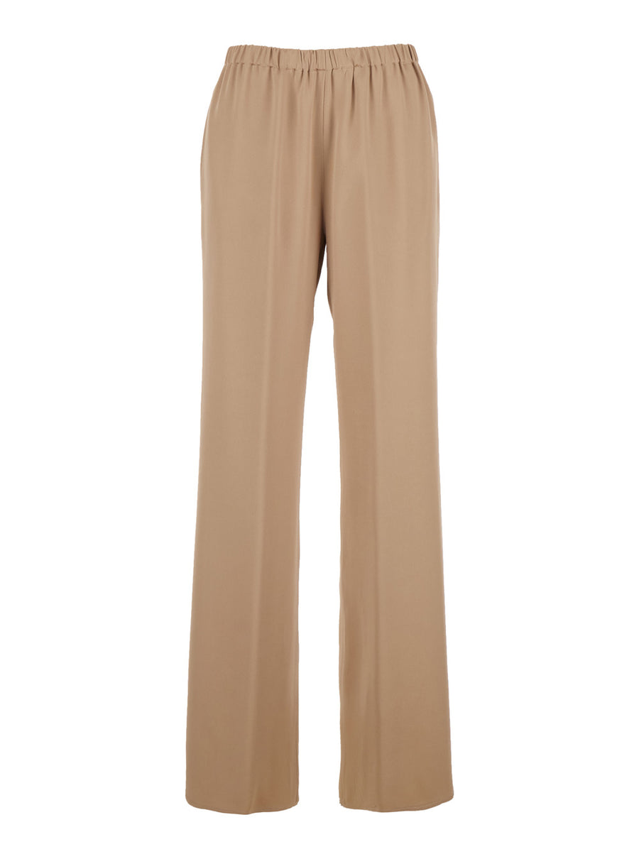 Trousers Tiete Beige Viscose-Blend Acetate