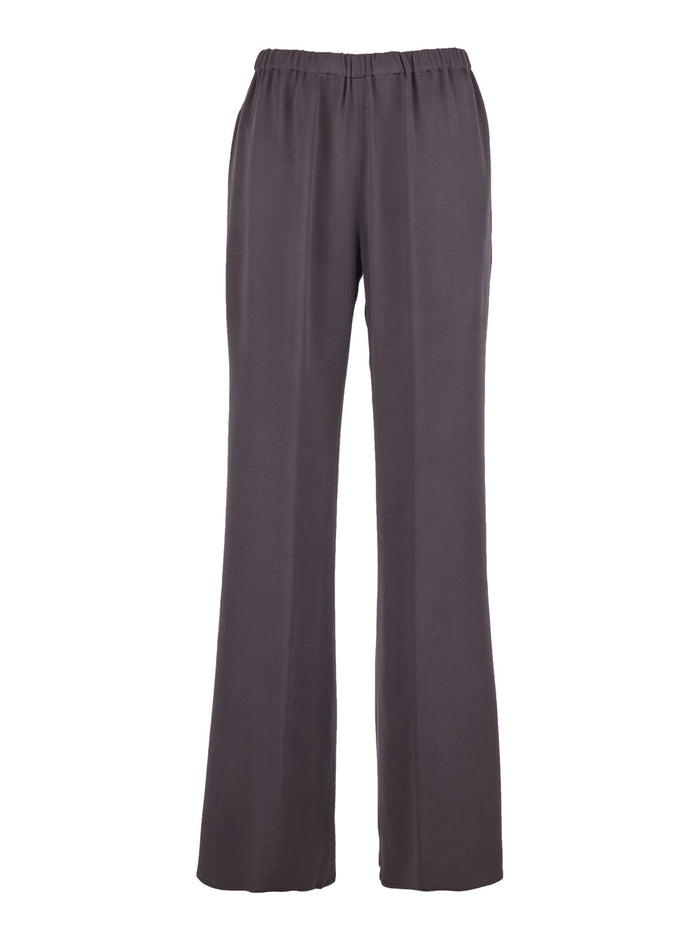 Tiete Pants with Elasticated Waist in Purple Viscose Blend for Women Violet Acetate Trousers