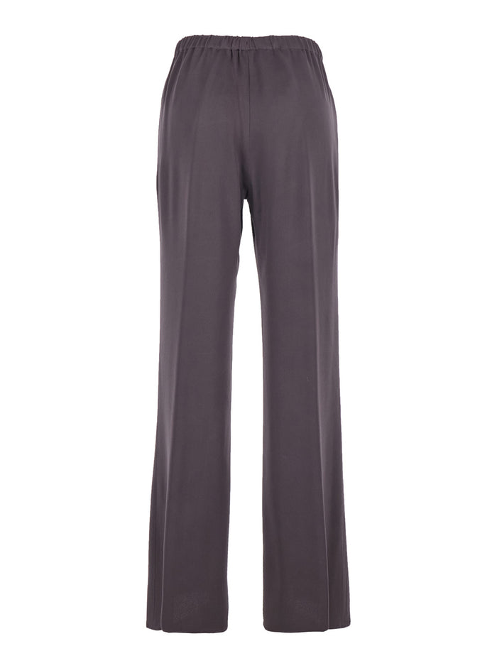 Tiete Pants with Elasticated Waist in Purple Viscose Blend for Women Violet Acetate Trousers