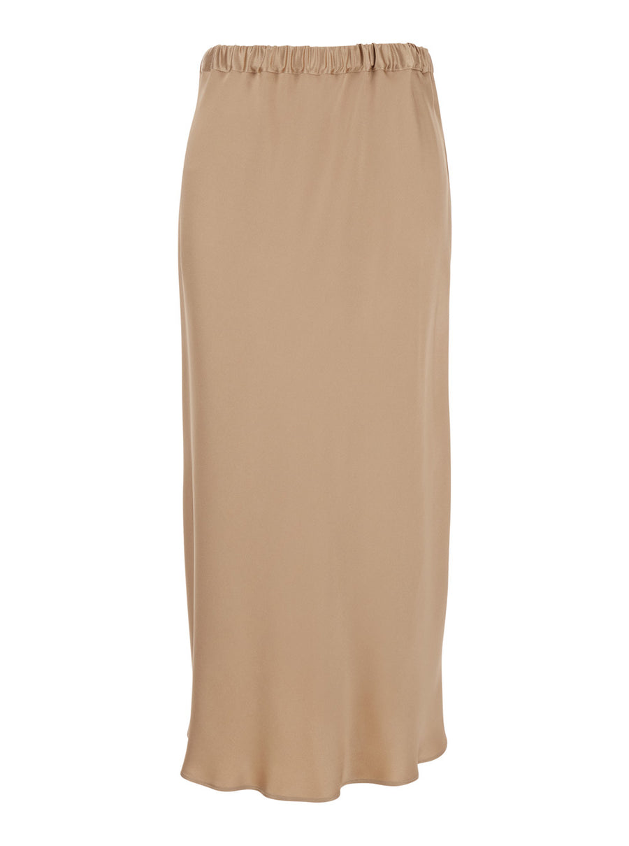 Midi Skirt Beige Acetate
