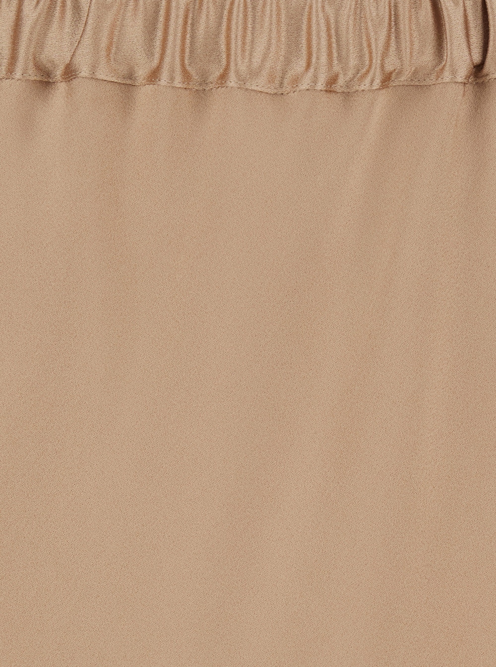 Beige Midi Skirt with Elasticated Waist in Acetate Blend for Women Viscose