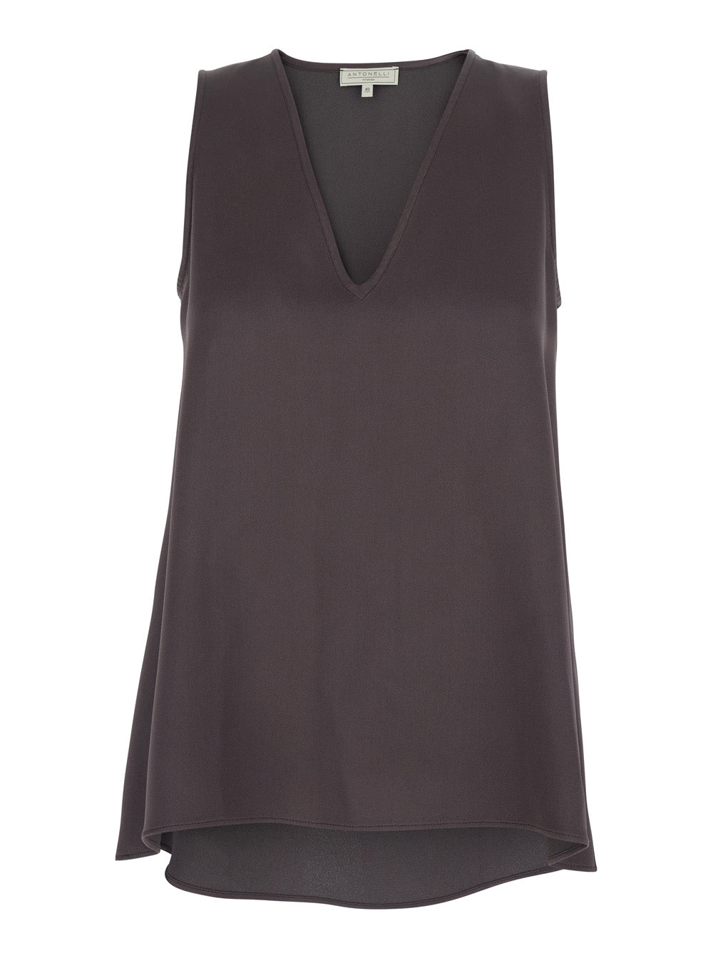 Top Angelica Sleeveless with V-Neck in Viscose Blend Purple Women Violet Acetate Tops