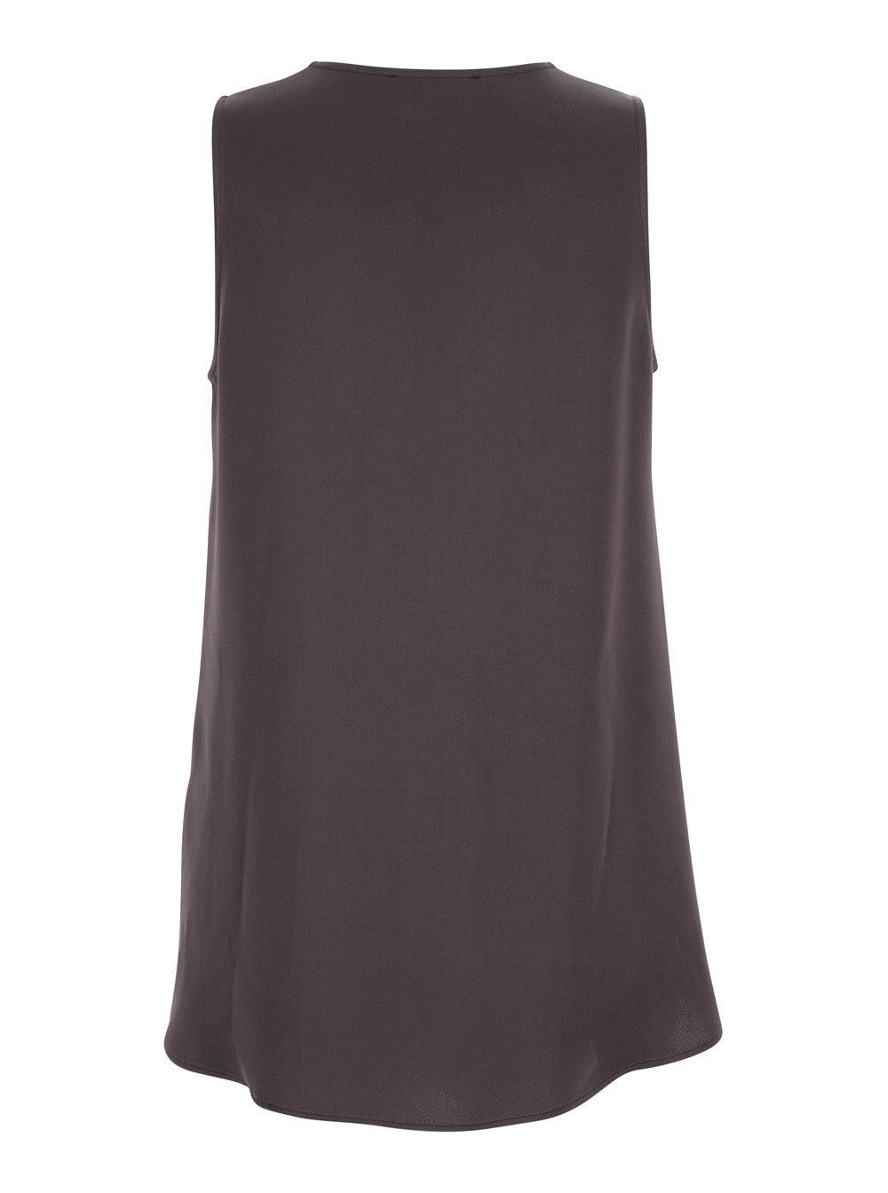 Top Angelica Sleeveless with V-Neck in Viscose Blend Purple Women Violet Acetate Tops