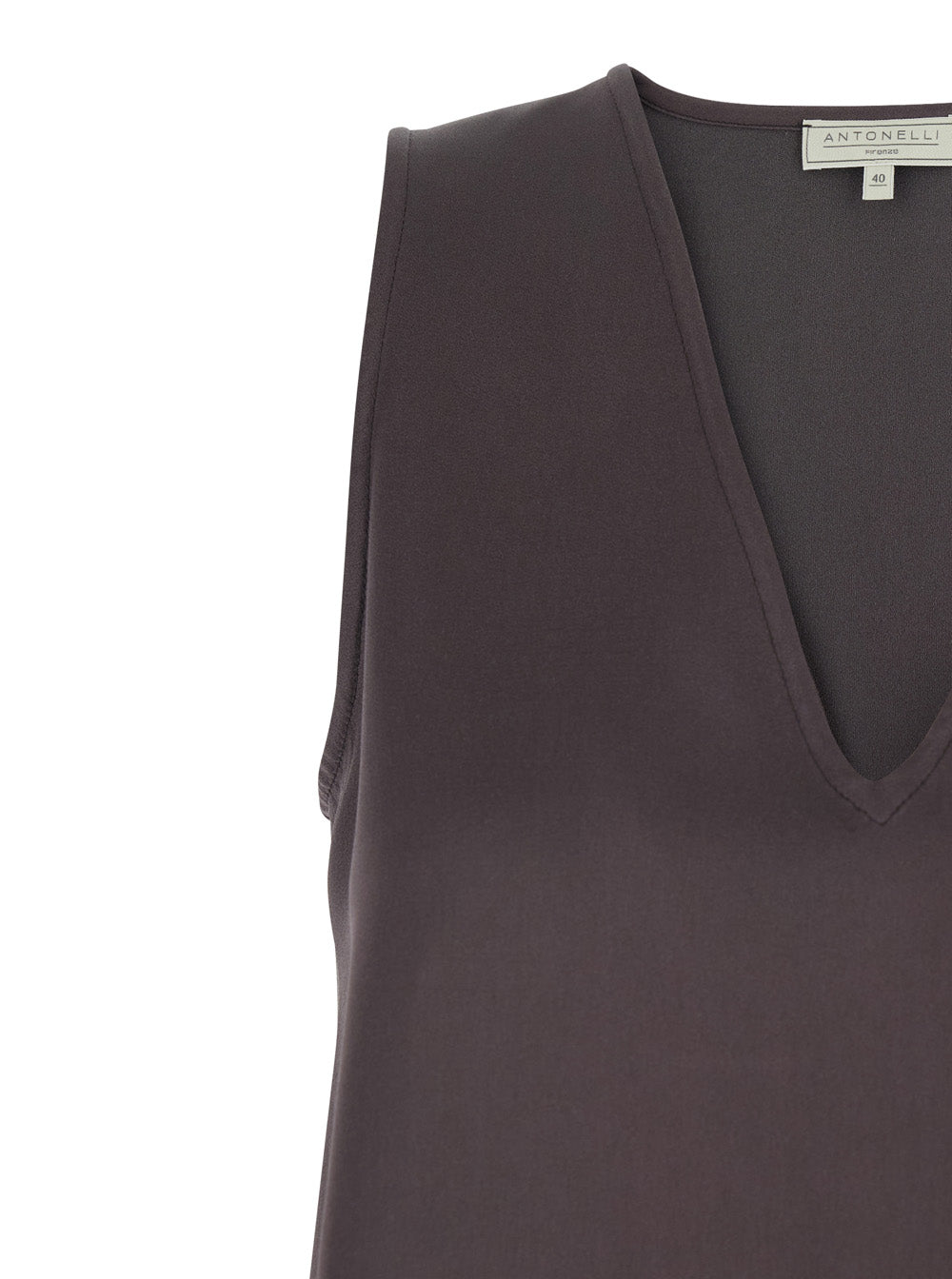 Top Angelica Sleeveless with V-Neck in Viscose Blend Purple Women Violet Acetate Tops