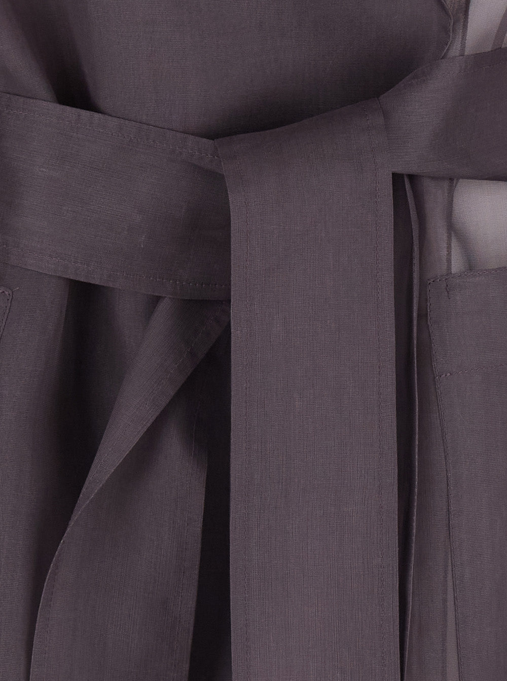 Valmorea Organza Trench Purple With Front Closure And Long Sleeves Silk For Women Violet