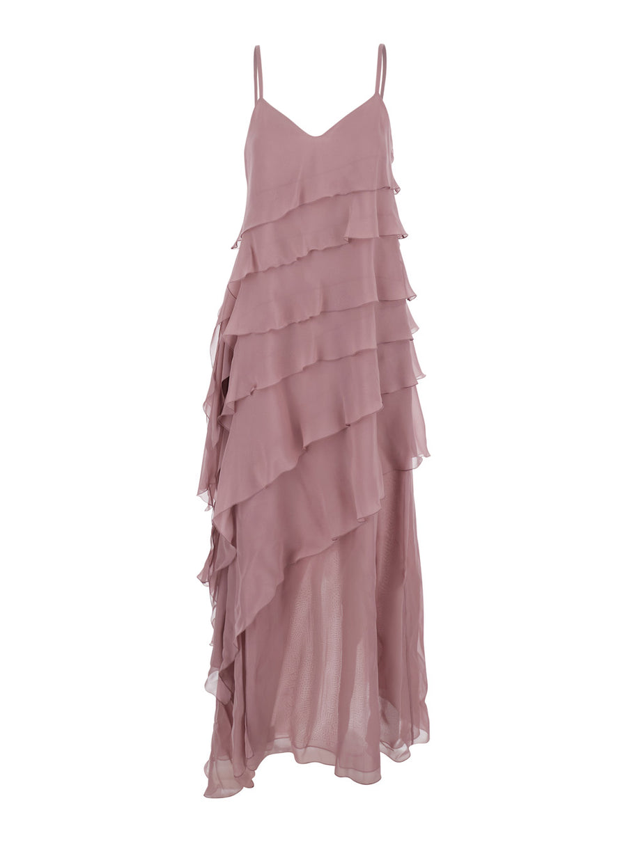 Long Dress Marilyn Silk Pink