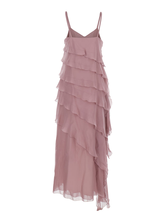 MARILYN SILK CHIFFON DRESS Pink