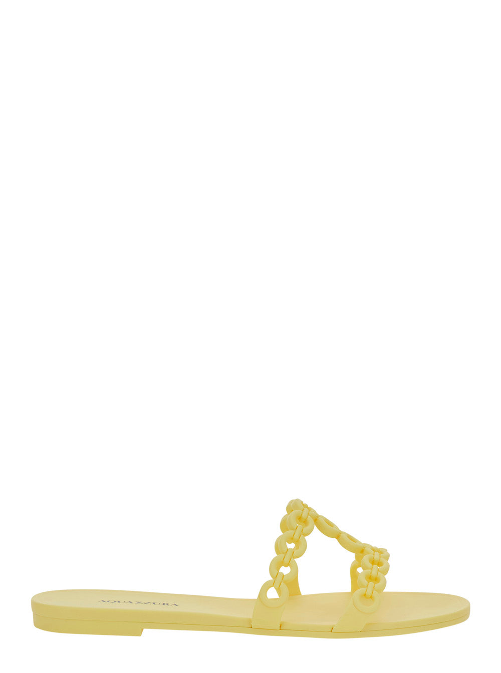 Infinity Chain Yellow Sandals with Detail in Rubber for Women Flat Shoes
