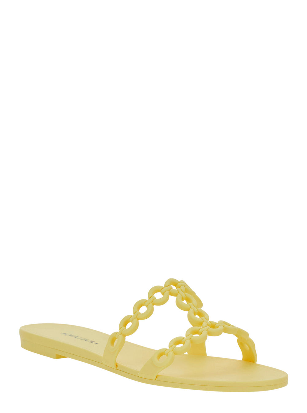 Infinity Chain Yellow Sandals with Detail in Rubber for Women Flat Shoes