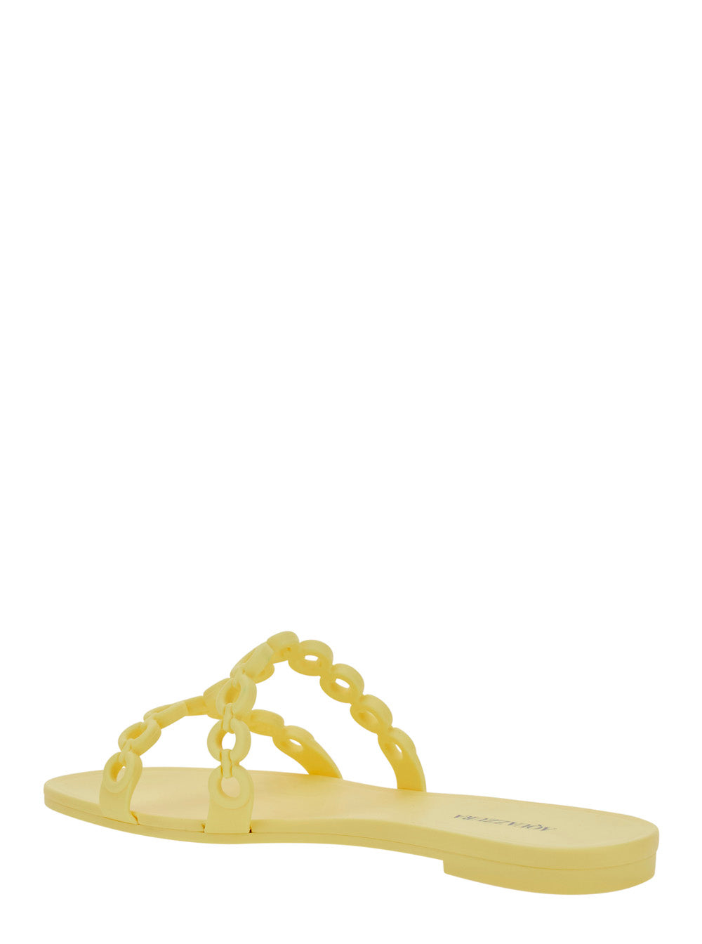 Infinity Chain Yellow Sandals with Detail in Rubber for Women Flat Shoes