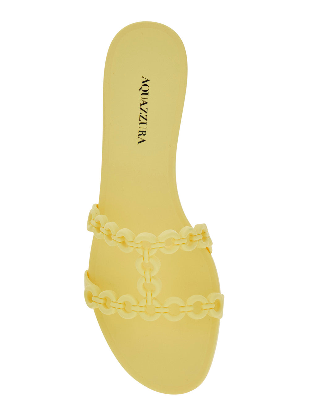 Infinity Chain Yellow Sandals with Detail in Rubber for Women Flat Shoes