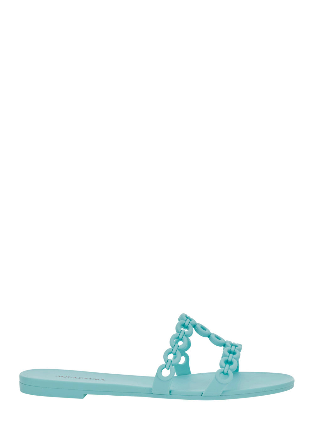 Infinity Chain Light Blue Sandals with Detail in Rubber for Women Flat Shoes