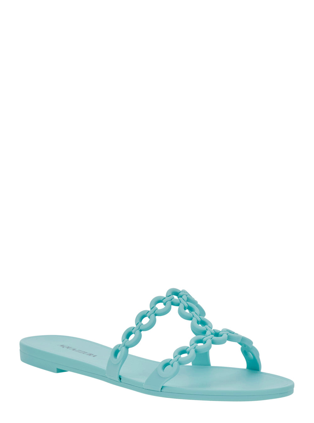 Infinity Chain Light Blue Sandals with Detail in Rubber for Women Flat Shoes